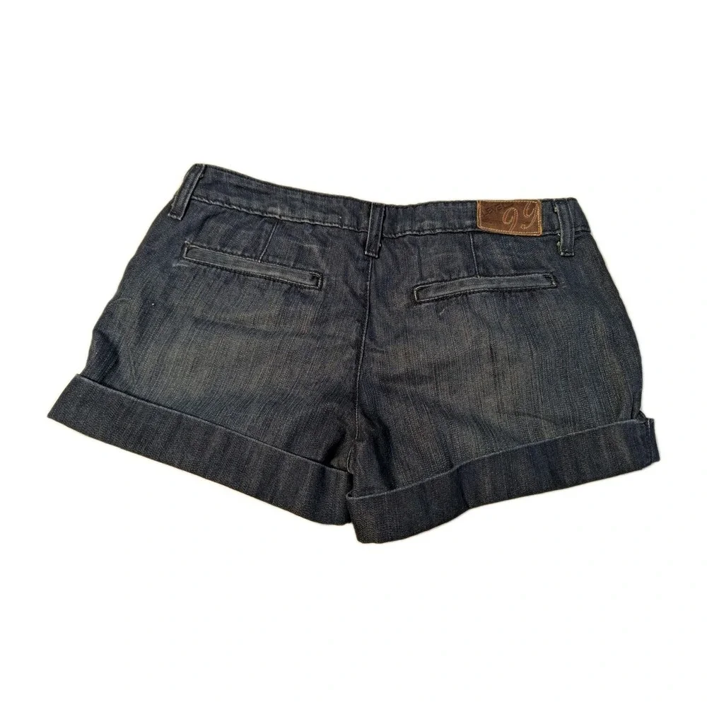 Anthropologie Level Ninety Nine Women's 8 Blue Jean Cuffed Shorts Low‎ Rise Y2K - Picture 5 of 10